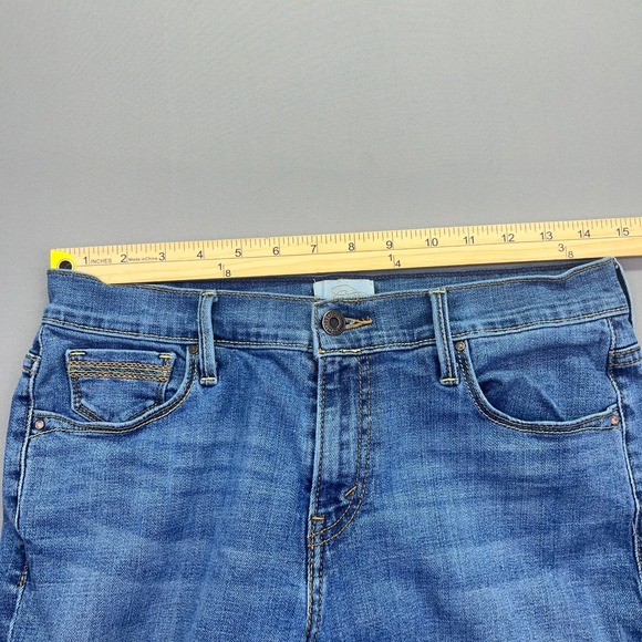 Signature Levi Strauss Capri Jeans Cuffed Hem Denim Blue Size 6 Fits 29" Grunge - Picture 4 of 11